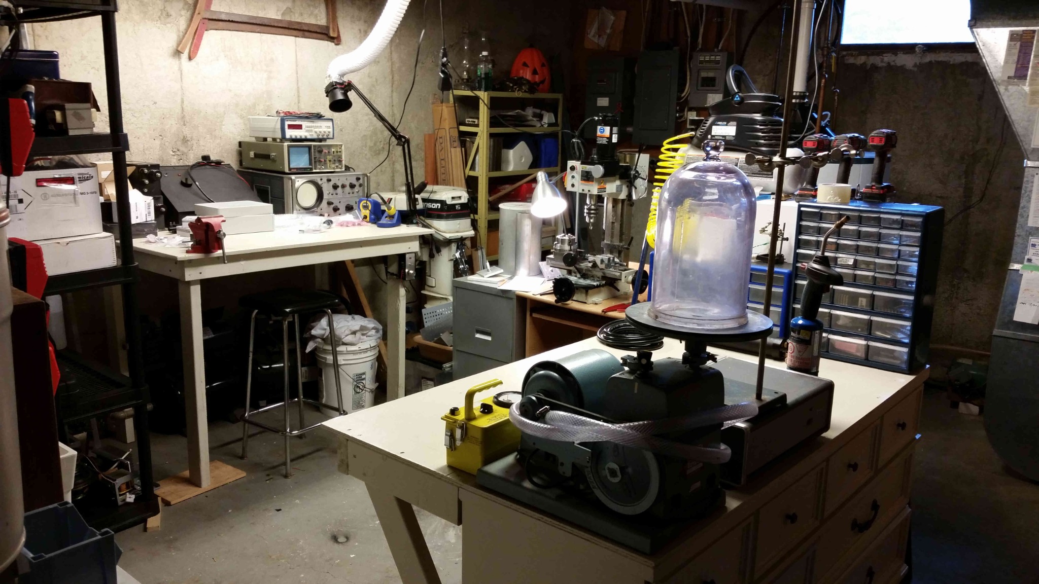 Earlier independent laboratory with optics and vacuum equipment